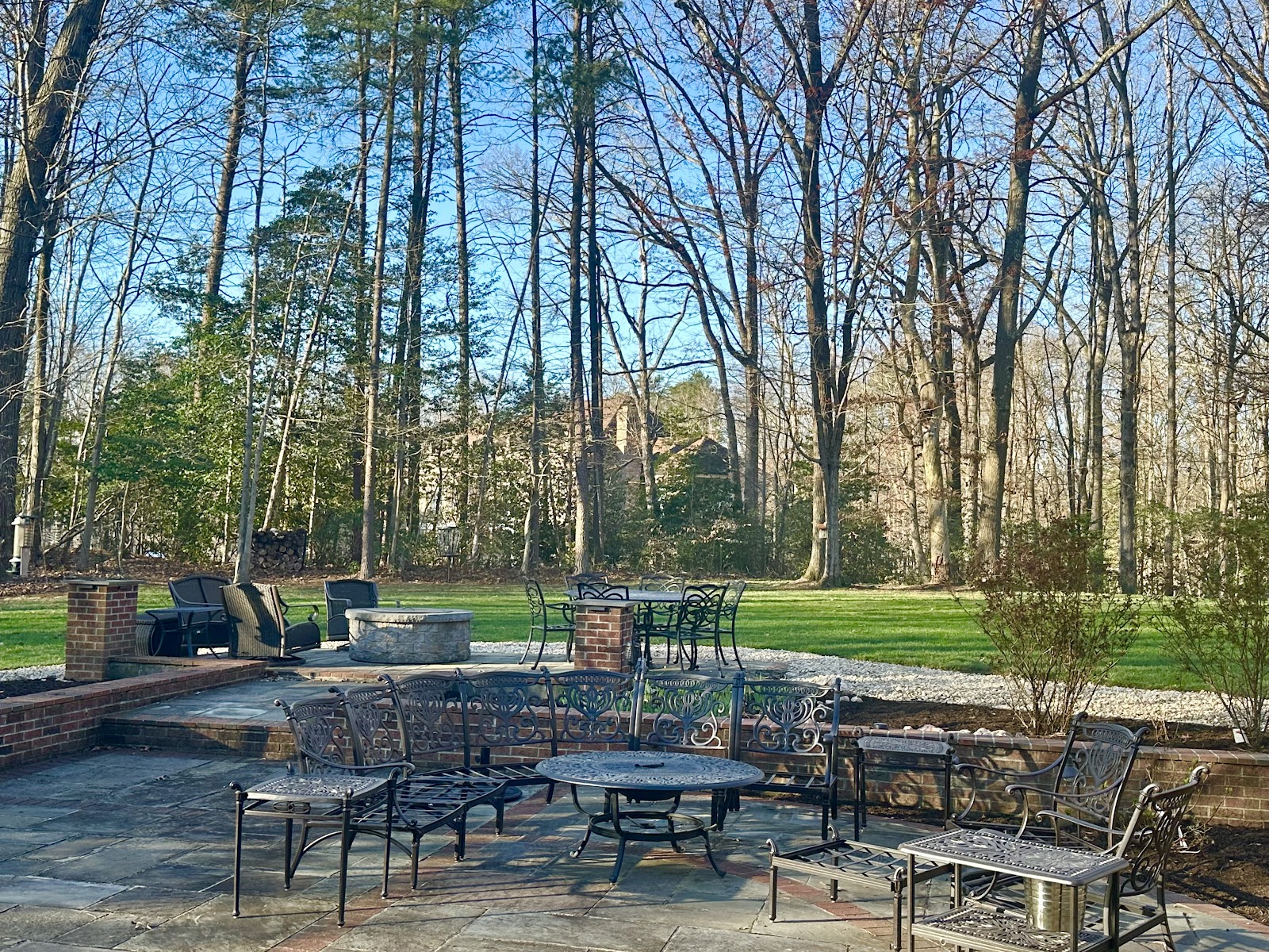 Finished backyard patio and outdoor living space